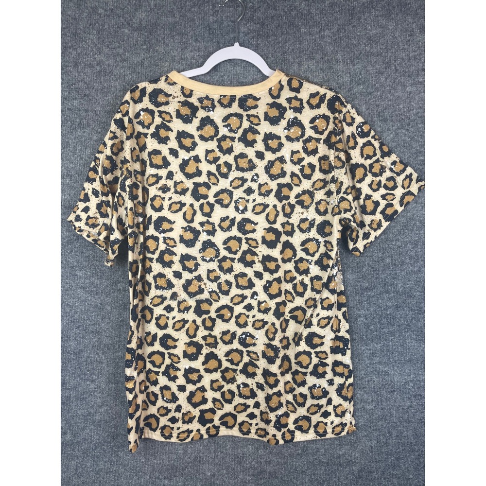 Graphic Tee Shirt & Hat Women's XL Tan Leopard Camping Is My Happy Place - Picture 4 of 13